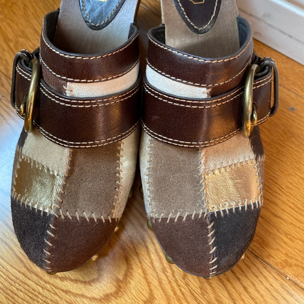 Coach heels in a brown color
